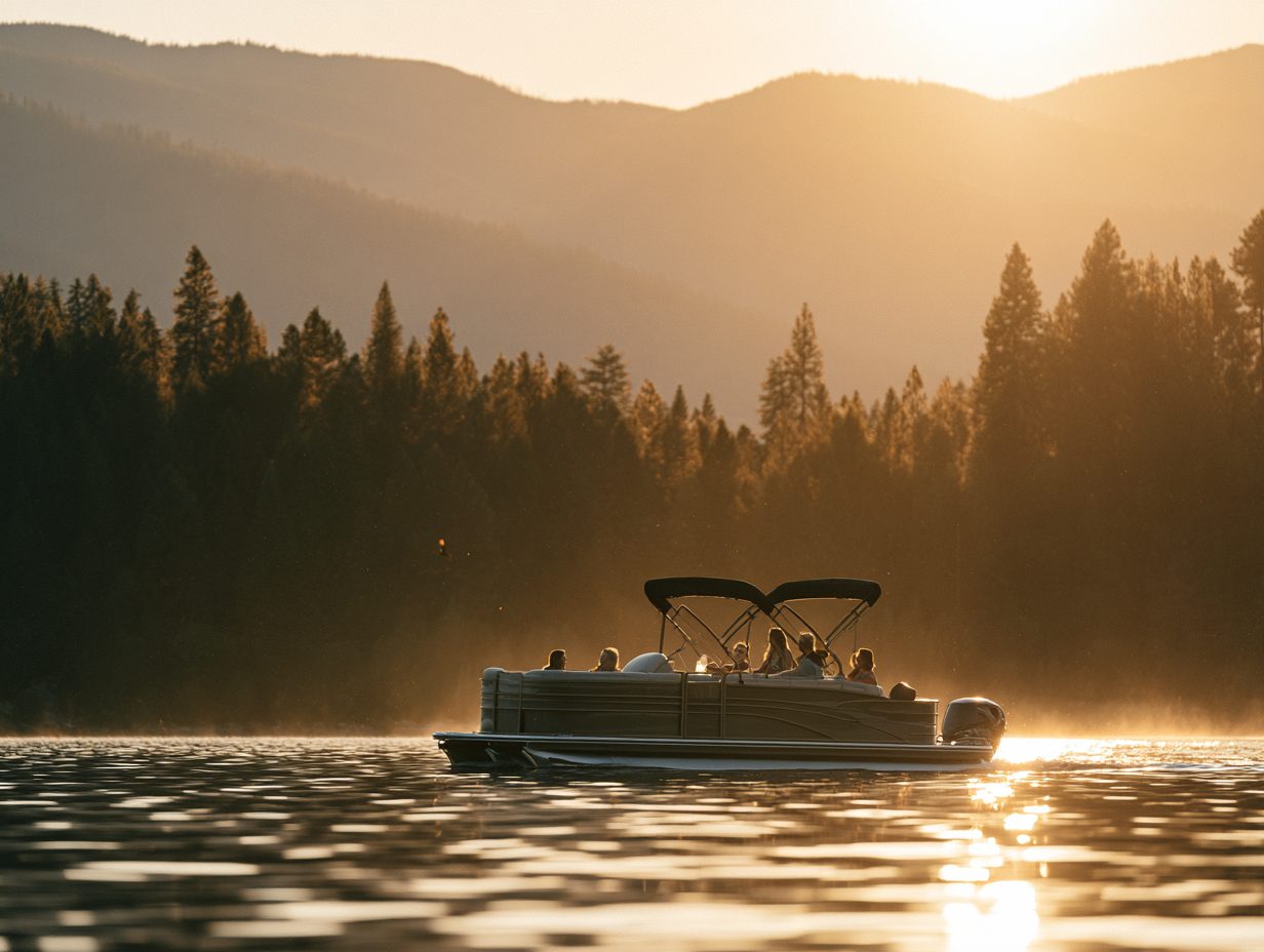 Pontoon boat on Flathead Lake